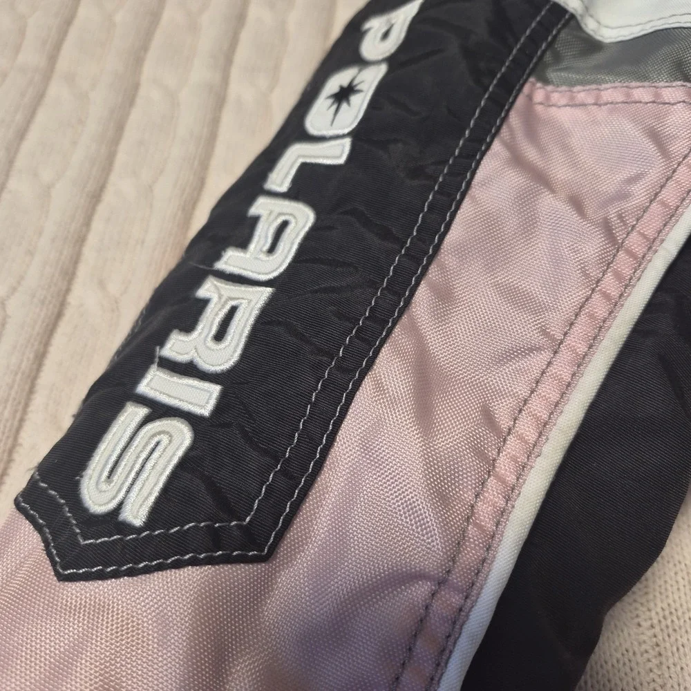 Polaris Snowmobile Jacket Girls Pink Black Colorblock Winter Racing Coat M